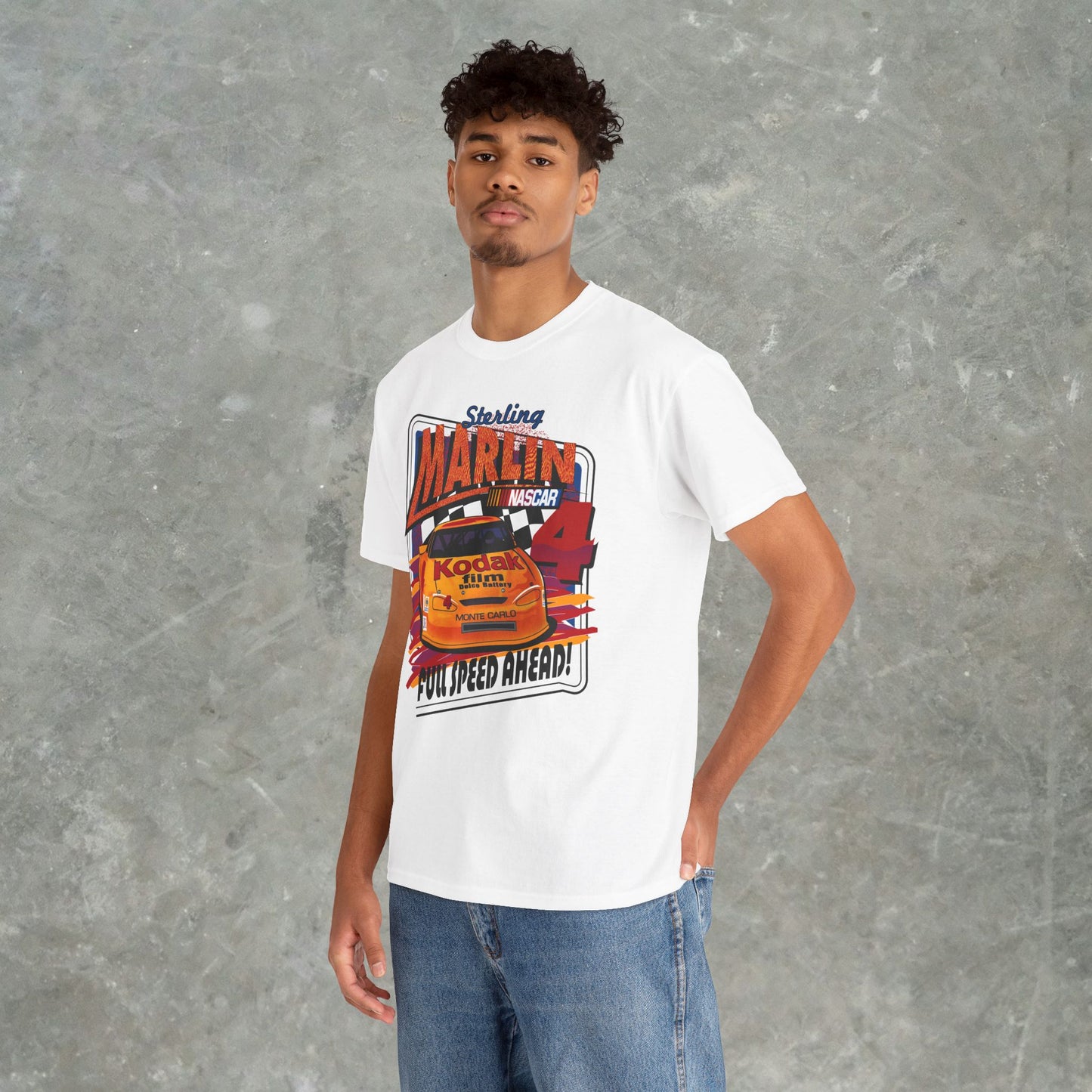 Vintage Sterling Marlin NASCAR T-Shirt – Kodak Racing Car Graphic Tee for Racing Fans