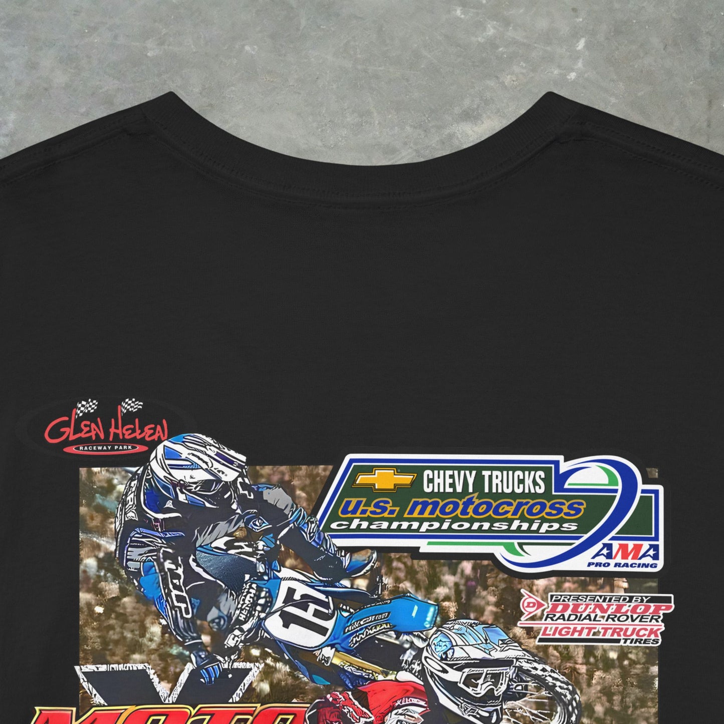 Vintage 2000 Chevy Trucks AMA Motocross Glen Helen Graphic T-Shirt - Retro Dirt Bike Racing Tee - Gildan Heavy Cotton