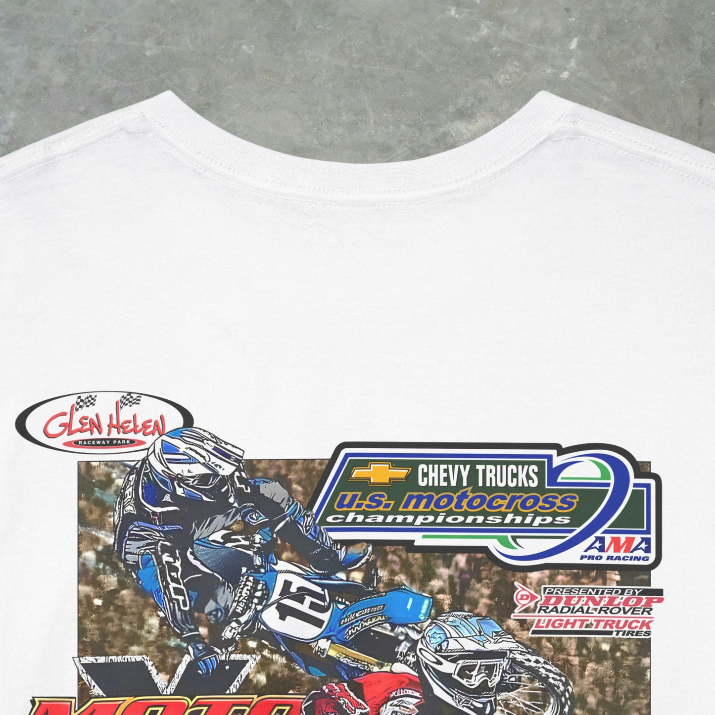 Vintage 2000 Chevy Trucks AMA Motocross Glen Helen Graphic T-Shirt - Retro Dirt Bike Racing Tee - Gildan Heavy Cotton
