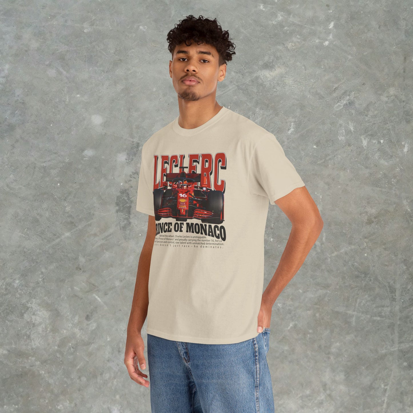 Charles Leclerc Prince of Monaco T-Shirt – Formula 1 Racing Graphic Tee for F1 Fans, Gildan Heavy Cotton