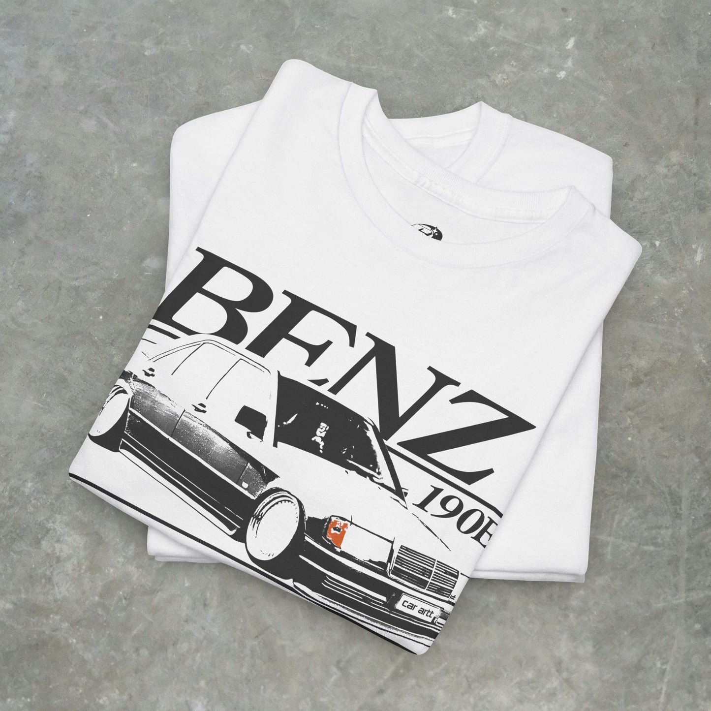 Vintage Benz 190E Car Graphic Tee – Retro Mercedes Art T-Shirt, Streetwear Style, Gildan Heavy Cotton
