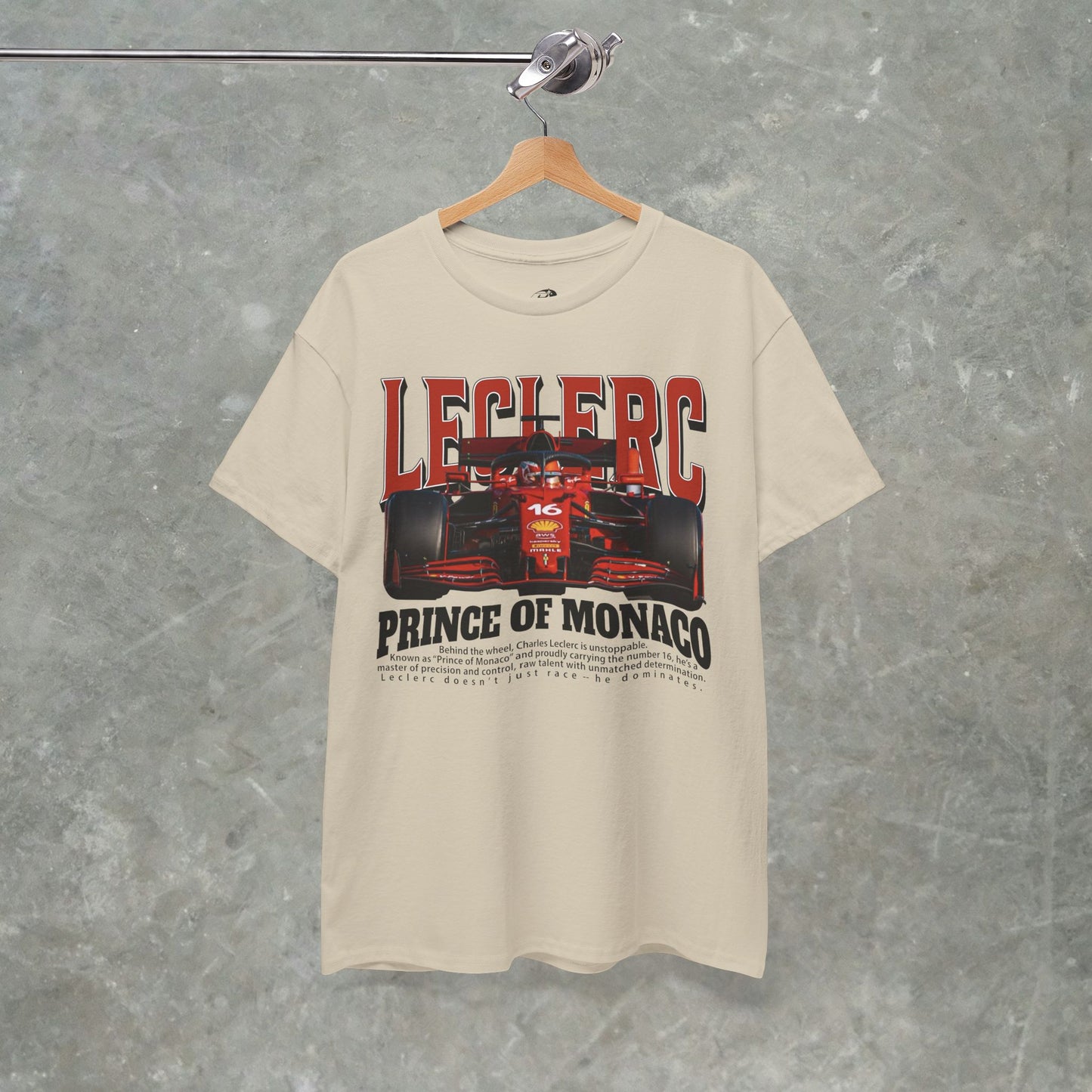 Charles Leclerc Prince of Monaco T-Shirt – Formula 1 Racing Graphic Tee for F1 Fans, Gildan Heavy Cotton