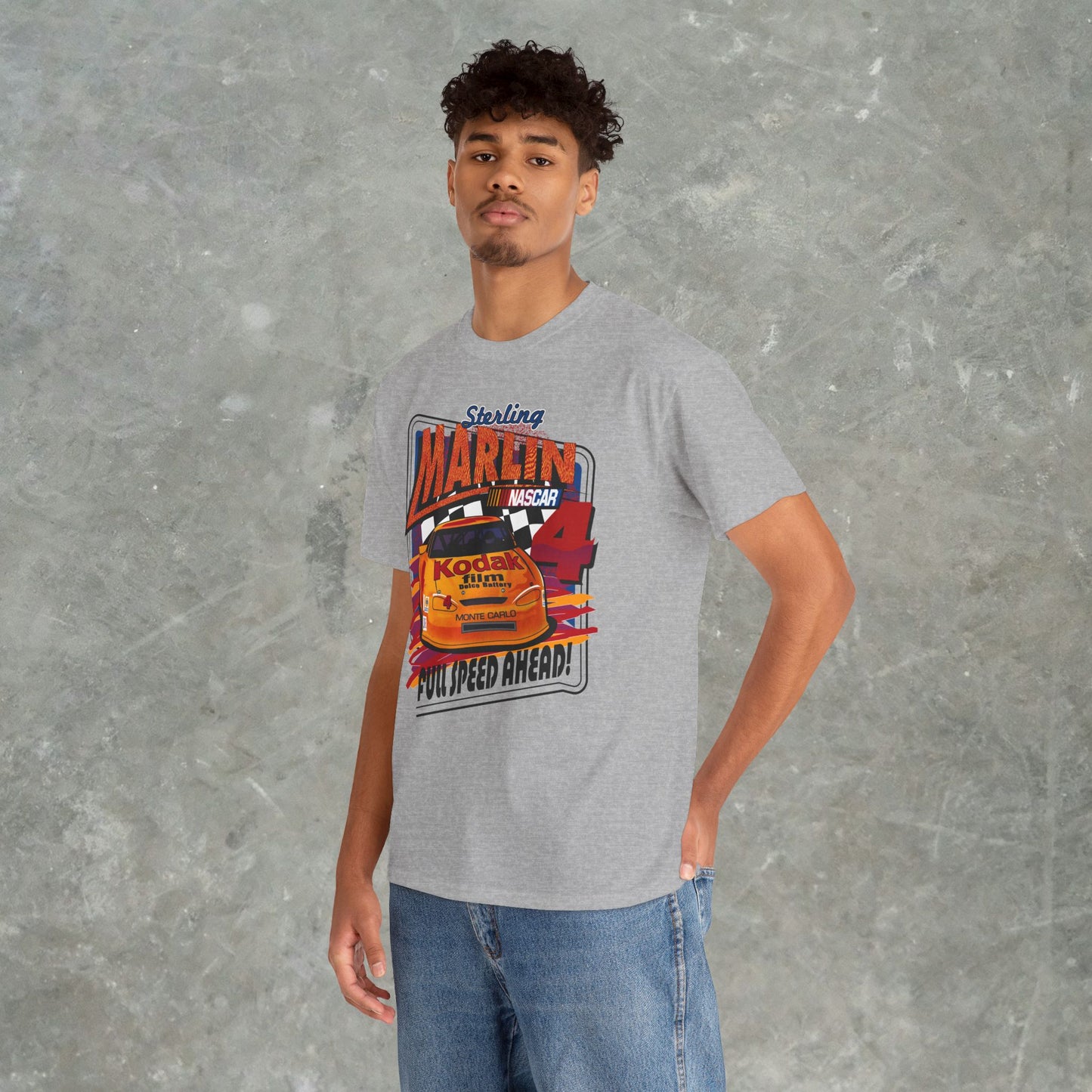 Vintage Sterling Marlin NASCAR T-Shirt – Kodak Racing Car Graphic Tee for Racing Fans