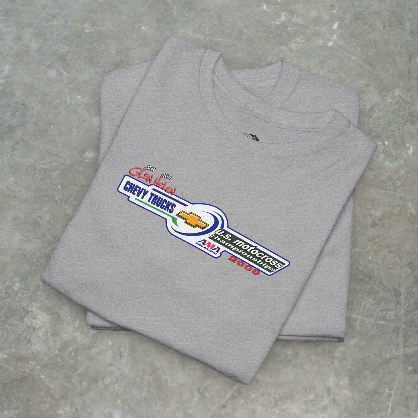 Vintage 2000 Chevy Trucks AMA Motocross Glen Helen Graphic T-Shirt - Retro Dirt Bike Racing Tee - Gildan Heavy Cotton