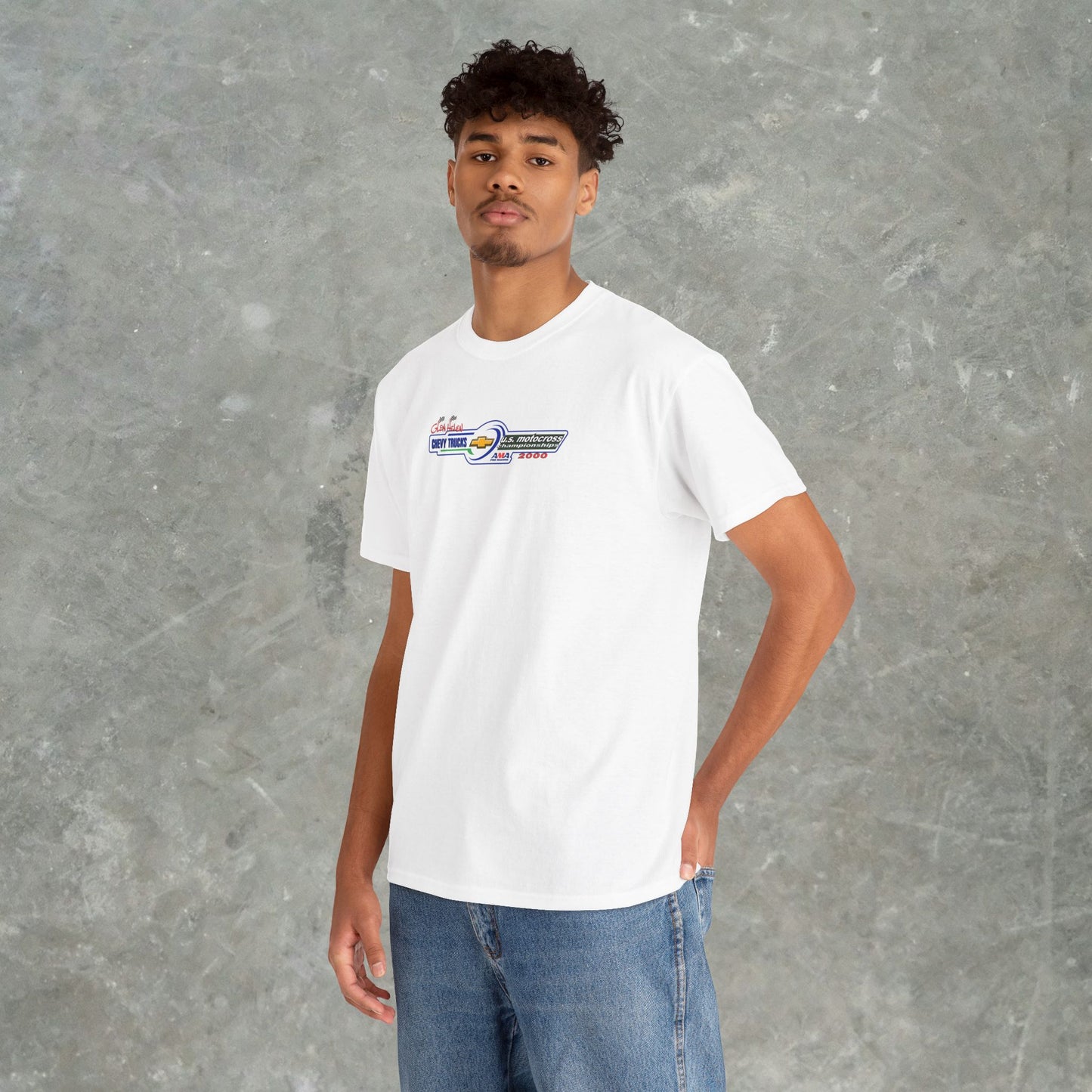 Vintage 2000 Chevy Trucks AMA Motocross Glen Helen Graphic T-Shirt - Retro Dirt Bike Racing Tee - Gildan Heavy Cotton