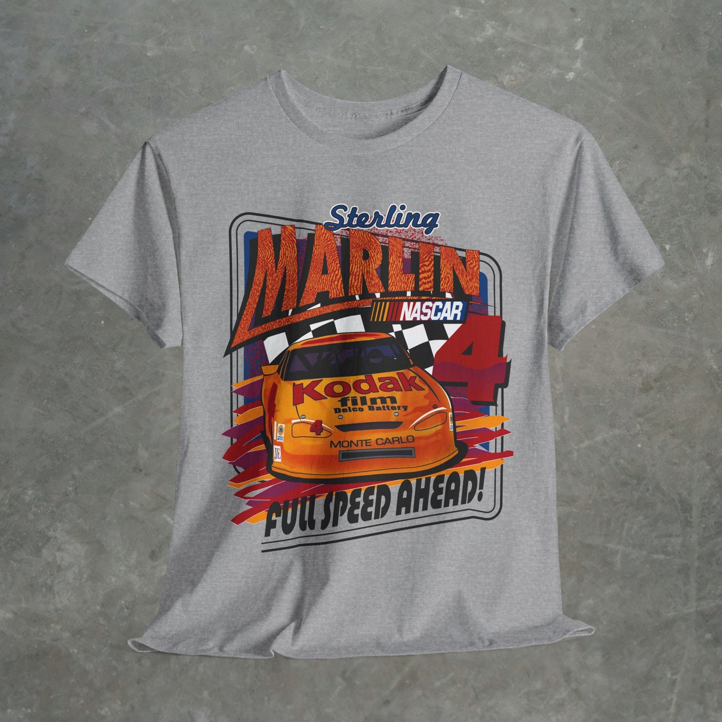Vintage Sterling Marlin NASCAR T-Shirt – Kodak Racing Car Graphic Tee for Racing Fans