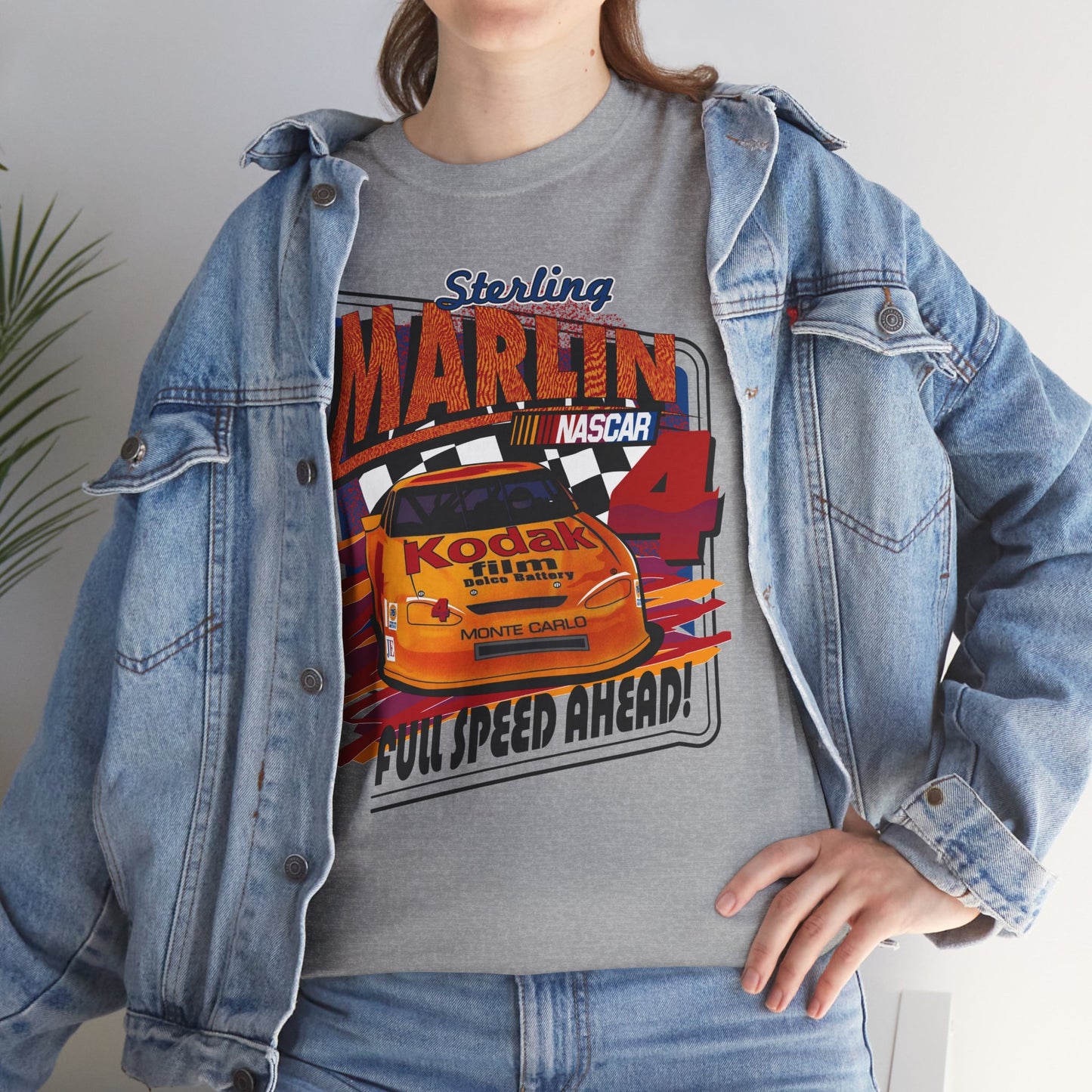 Vintage Sterling Marlin NASCAR T-Shirt – Kodak Racing Car Graphic Tee for Racing Fans