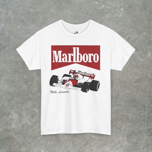 Vintage Marlboro F1 Racing Graphic Tee – Niki Lauda McLaren Graphic Shirt Retro Motorsport Style
