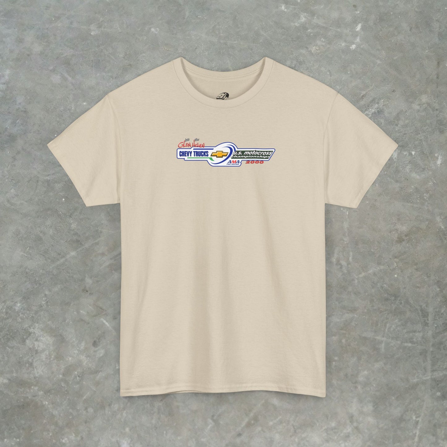 Vintage 2000 Chevy Trucks AMA Motocross Glen Helen Graphic T-Shirt - Retro Dirt Bike Racing Tee - Gildan Heavy Cotton