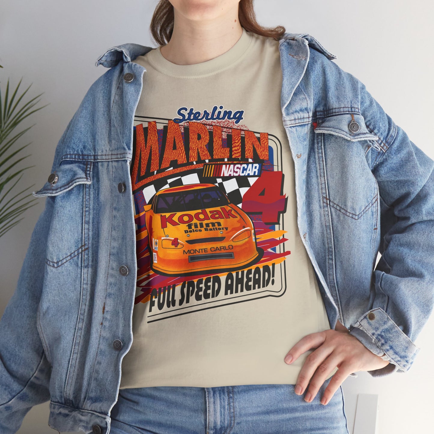Vintage Sterling Marlin NASCAR T-Shirt – Kodak Racing Car Graphic Tee for Racing Fans