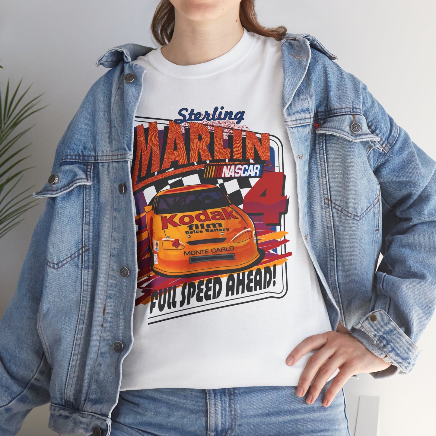 Vintage Sterling Marlin NASCAR T-Shirt – Kodak Racing Car Graphic Tee for Racing Fans