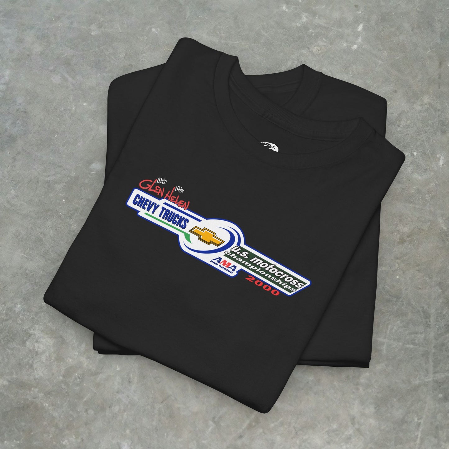 Vintage 2000 Chevy Trucks AMA Motocross Glen Helen Graphic T-Shirt - Retro Dirt Bike Racing Tee - Gildan Heavy Cotton