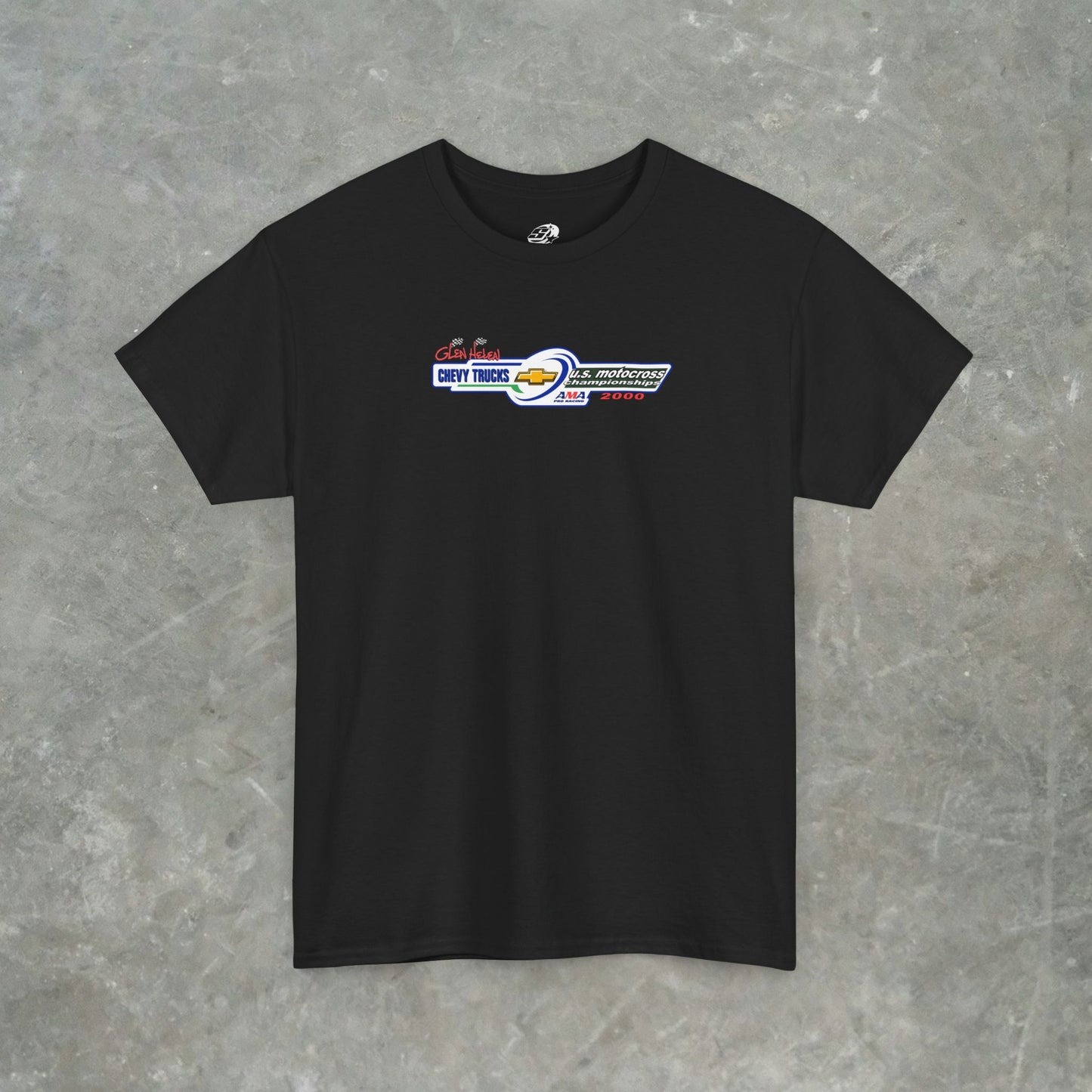Vintage 2000 Chevy Trucks AMA Motocross Glen Helen Graphic T-Shirt - Retro Dirt Bike Racing Tee - Gildan Heavy Cotton