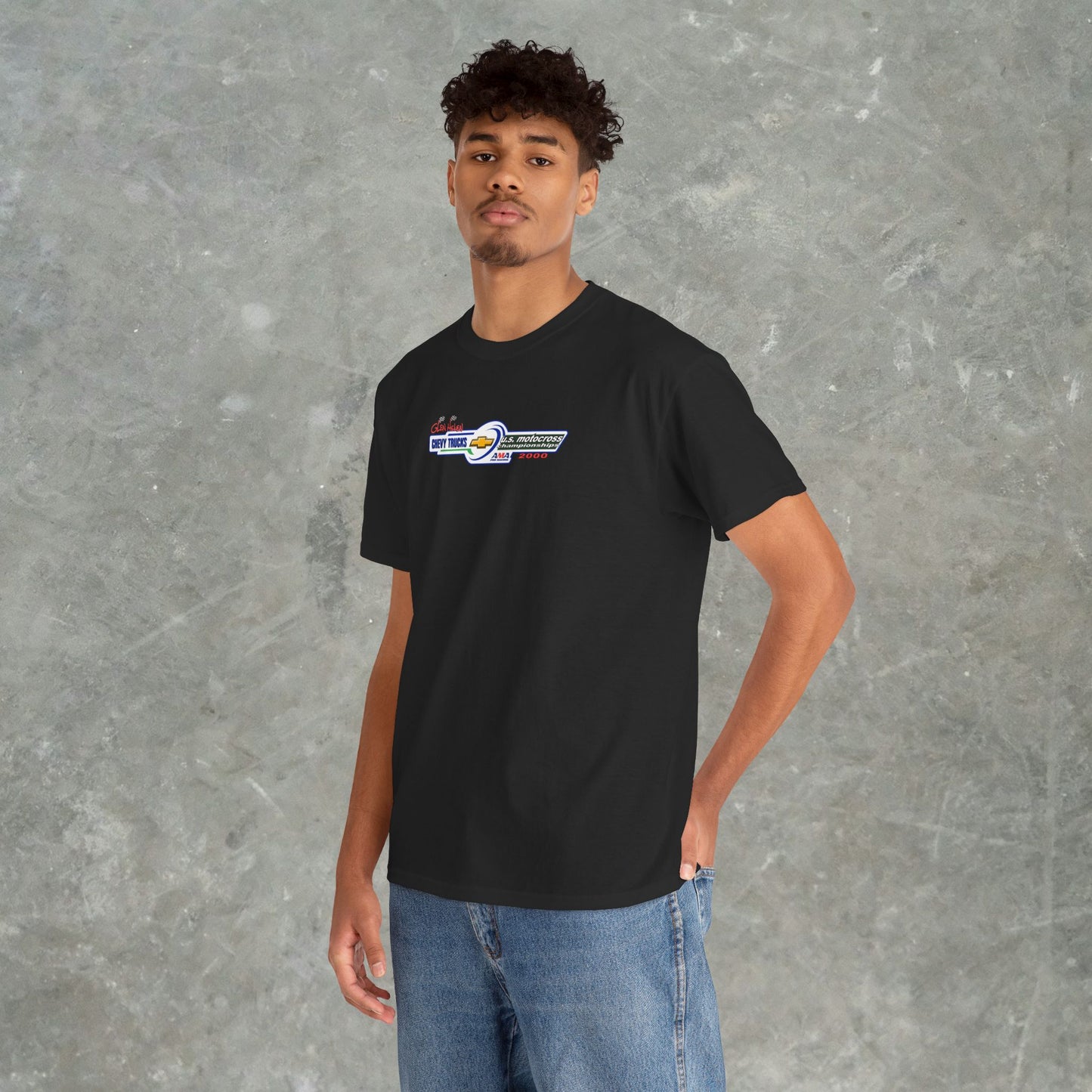 Vintage 2000 Chevy Trucks AMA Motocross Glen Helen Graphic T-Shirt - Retro Dirt Bike Racing Tee - Gildan Heavy Cotton