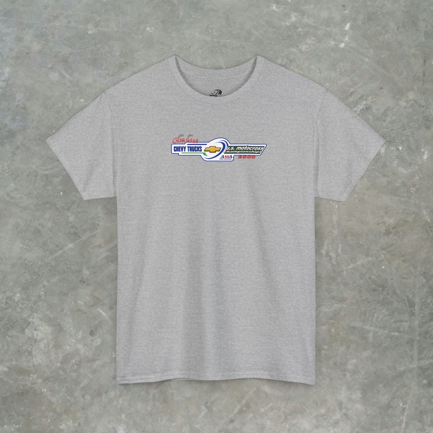 Vintage 2000 Chevy Trucks AMA Motocross Glen Helen Graphic T-Shirt - Retro Dirt Bike Racing Tee - Gildan Heavy Cotton