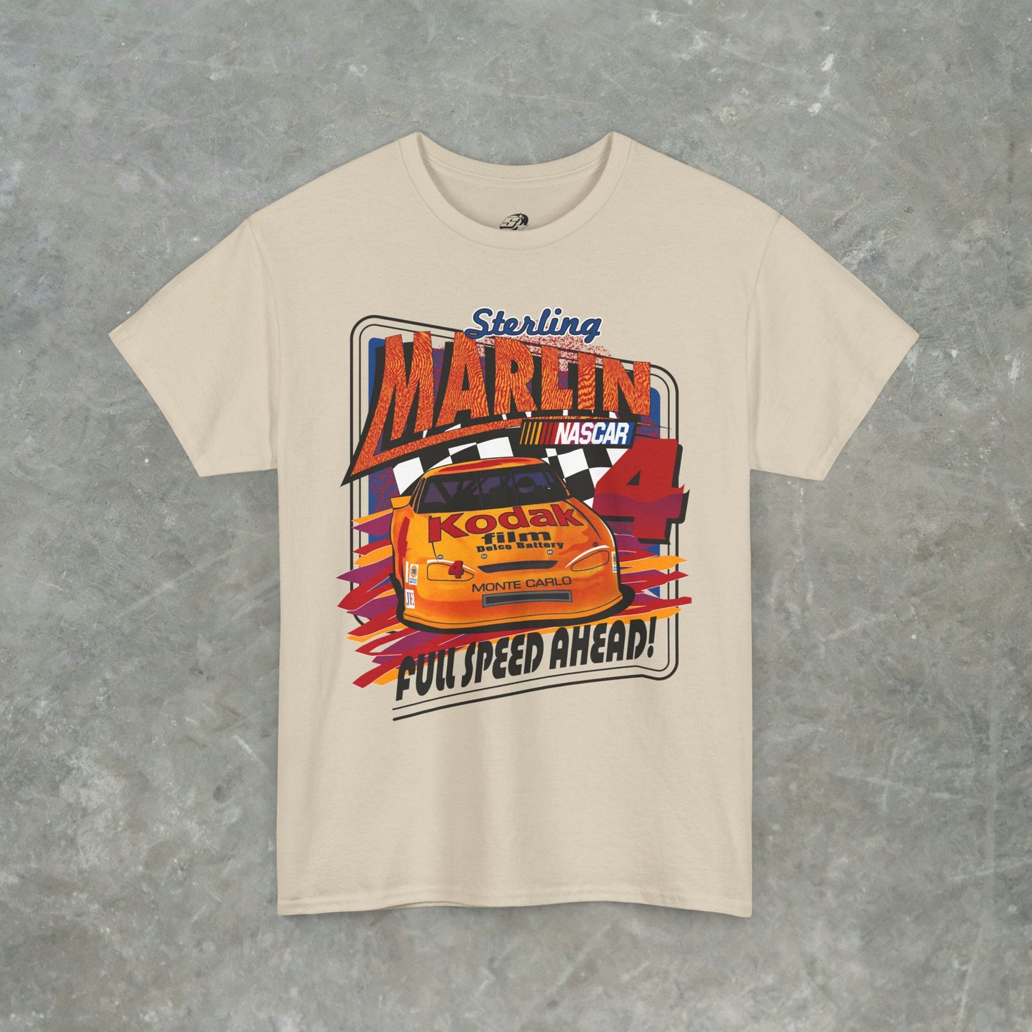 Vintage Sterling Marlin NASCAR T-Shirt – Kodak Racing Car Graphic Tee for Racing Fans
